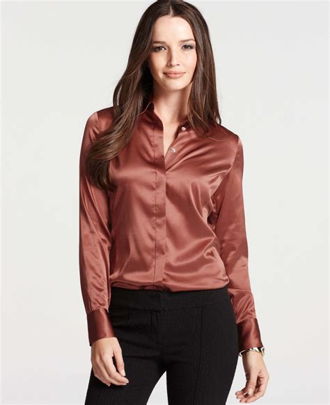 ann taylor blouses|satin blouses for older women.